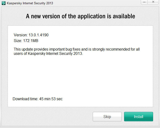 แจ้งเตือนเวอร์ชั่นใหม่
