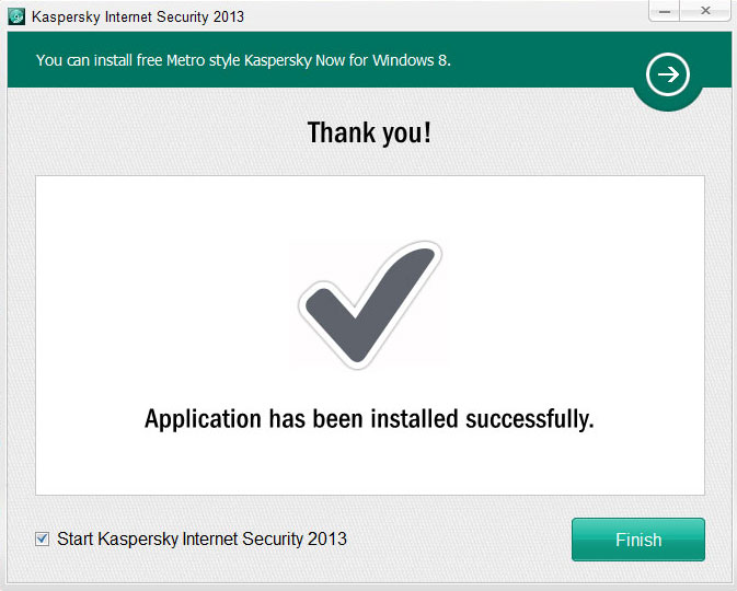 ติดตั้ง Kaspersky เสร็จเรียบร้อย