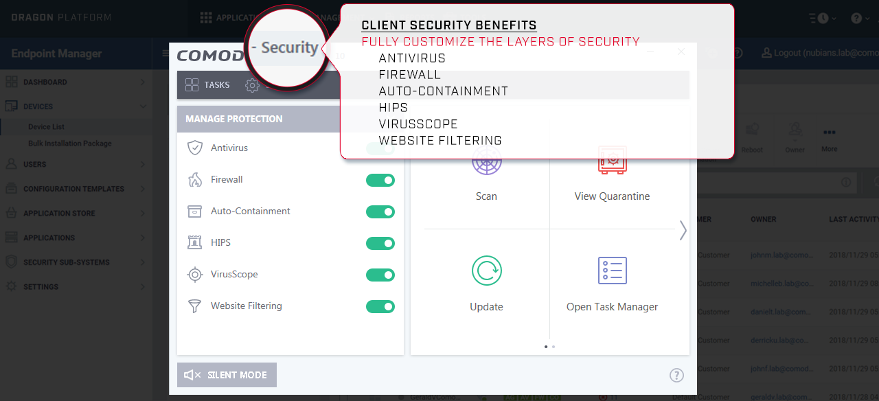 Comodo Dashboard