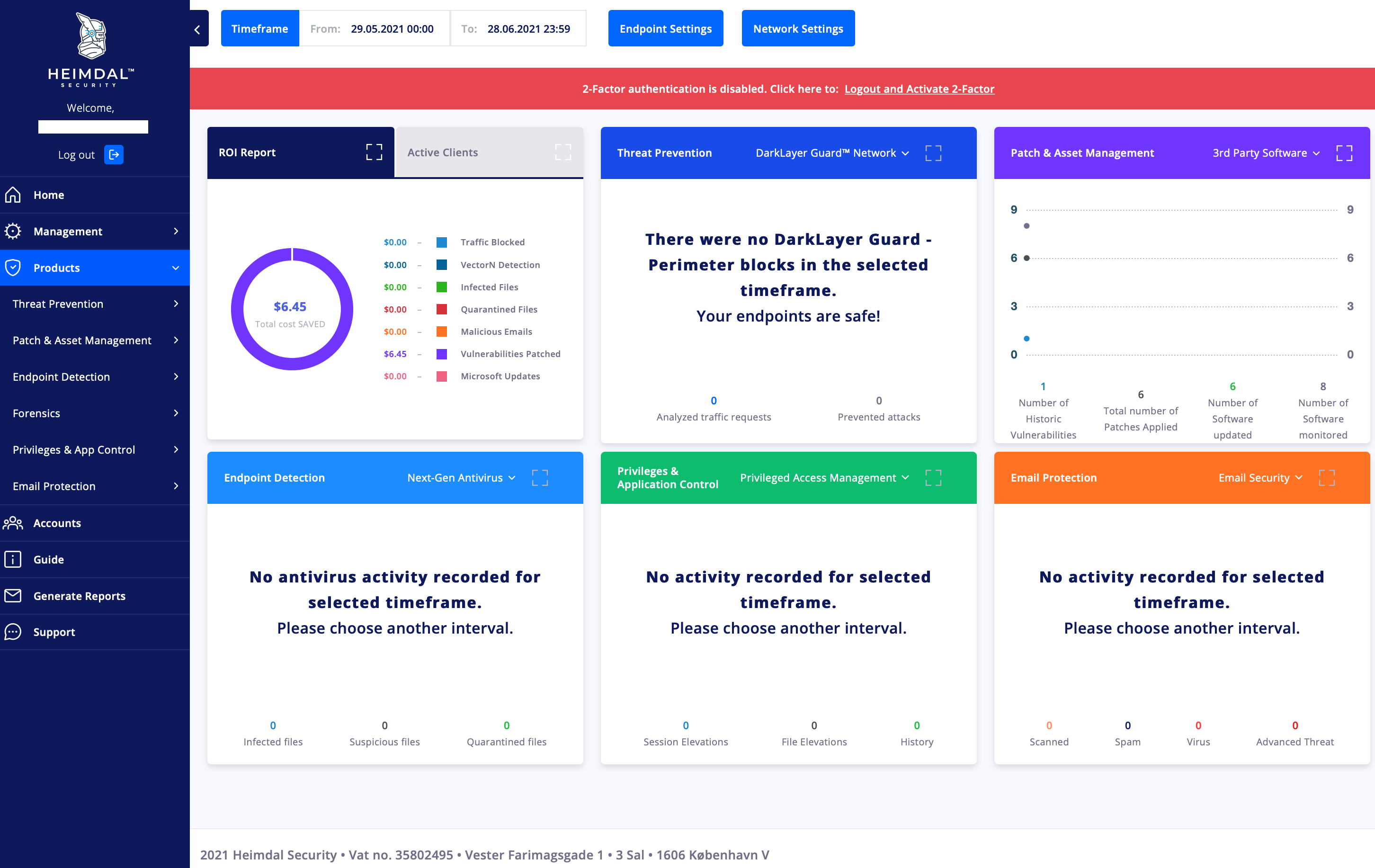 Heimdal Security Console